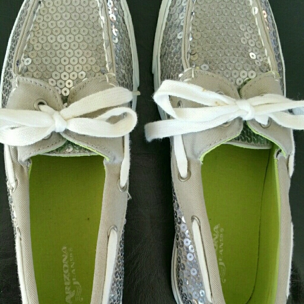 Sequin deck shoes